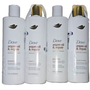 Dove Argan Oil & Repair Damage Therapy Shampoo & Conditioner 12 oz (2 Ea)